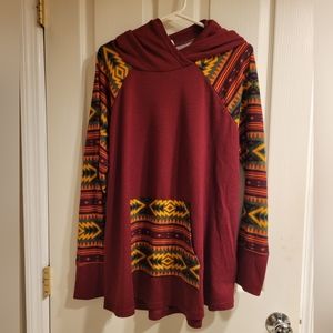 Lularoe 3X maroon/Aztec Amber. Hacci material.